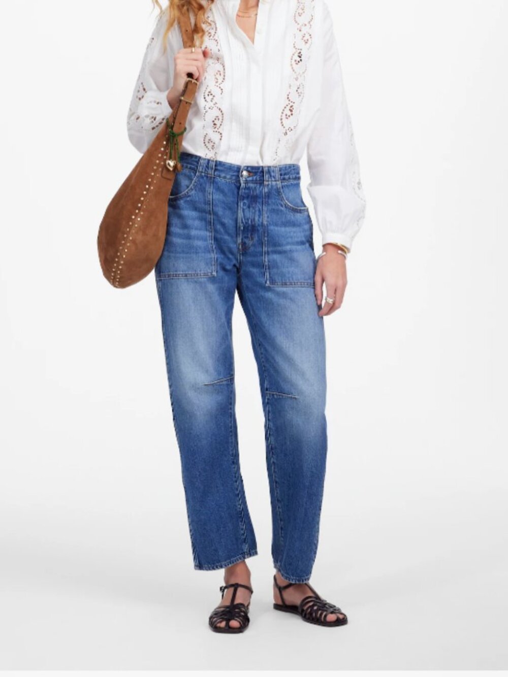 Madewell The Tall Darted Barrel-Leg Jean in Kingsmark wash: Rigid - T29